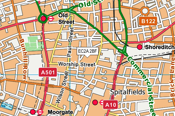 EC2A 2BF map - OS VectorMap District (Ordnance Survey) EC2A 2BF map - OS VectorMap District (Ordnance Survey)