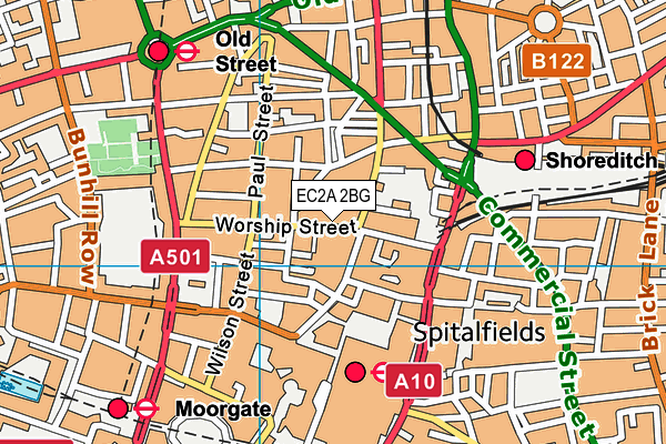 EC2A 2BG map - OS VectorMap District (Ordnance Survey) EC2A 2BG map - OS VectorMap District (Ordnance Survey)