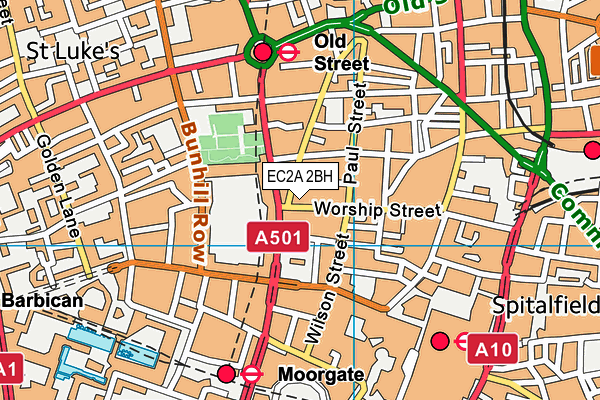EC2A 2BH map - OS VectorMap District (Ordnance Survey) EC2A 2BH map - OS VectorMap District (Ordnance Survey)