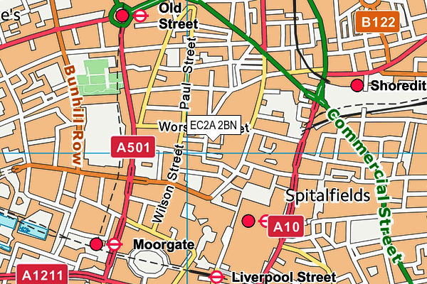 EC2A 2BN map - OS VectorMap District (Ordnance Survey) EC2A 2BN map - OS VectorMap District (Ordnance Survey)