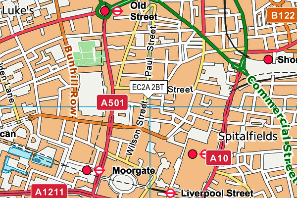 EC2A 2BT map - OS VectorMap District (Ordnance Survey) EC2A 2BT map - OS VectorMap District (Ordnance Survey)