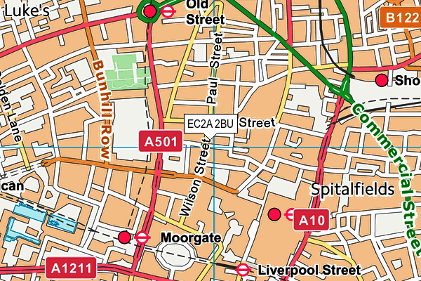 EC2A 2BU map - OS VectorMap District (Ordnance Survey) EC2A 2BU map - OS VectorMap District (Ordnance Survey)