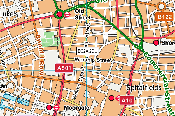 EC2A 2DU map - OS VectorMap District (Ordnance Survey) EC2A 2DU map - OS VectorMap District (Ordnance Survey)