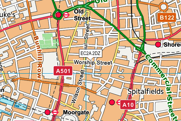EC2A 2DZ map - OS VectorMap District (Ordnance Survey) EC2A 2DZ map - OS VectorMap District (Ordnance Survey)