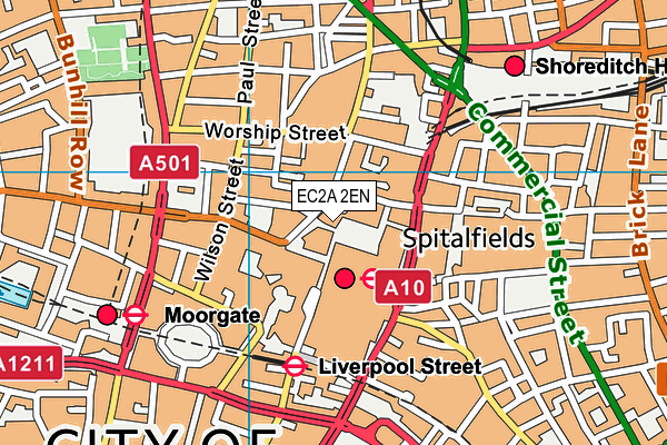 EC2A 2EN map - OS VectorMap District (Ordnance Survey)