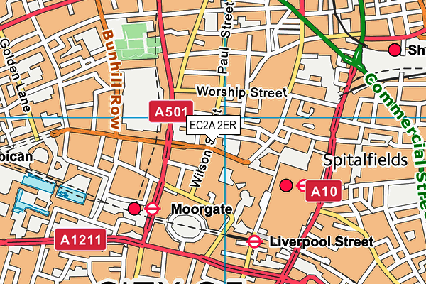 EC2A 2ER map - OS VectorMap District (Ordnance Survey) EC2A 2ER map - OS VectorMap District (Ordnance Survey)