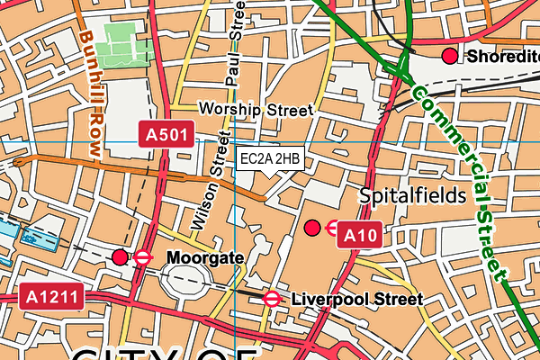 EC2A 2HB map - OS VectorMap District (Ordnance Survey) EC2A 2HB map - OS VectorMap District (Ordnance Survey)
