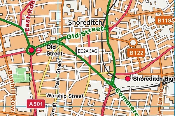 EC2A 3AG map - OS VectorMap District (Ordnance Survey) EC2A 3AG map - OS VectorMap District (Ordnance Survey)