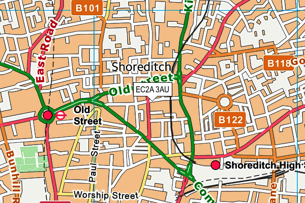 EC2A 3AU map - OS VectorMap District (Ordnance Survey) EC2A 3AU map - OS VectorMap District (Ordnance Survey)