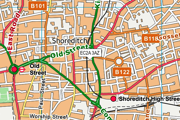 EC2A 3AZ map - OS VectorMap District (Ordnance Survey) EC2A 3AZ map - OS VectorMap District (Ordnance Survey)