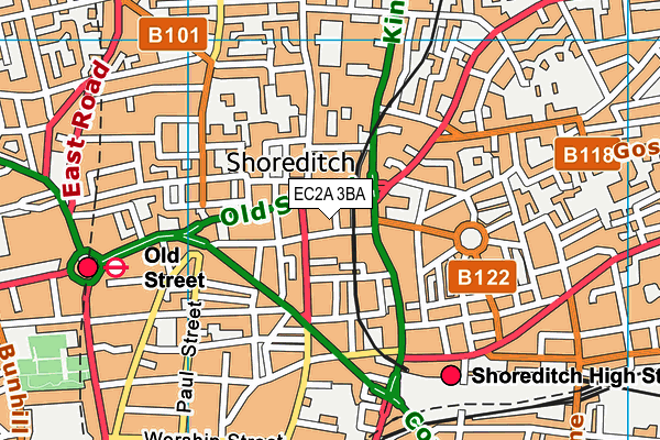 EC2A 3BA map - OS VectorMap District (Ordnance Survey) EC2A 3BA map - OS VectorMap District (Ordnance Survey)