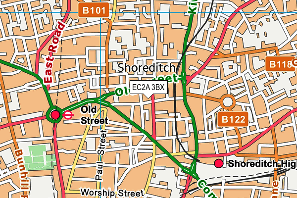 EC2A 3BX map - OS VectorMap District (Ordnance Survey) EC2A 3BX map - OS VectorMap District (Ordnance Survey)