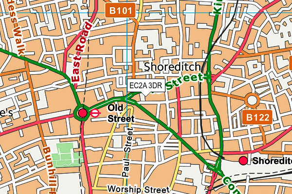 EC2A 3DR map - OS VectorMap District (Ordnance Survey) EC2A 3DR map - OS VectorMap District (Ordnance Survey)