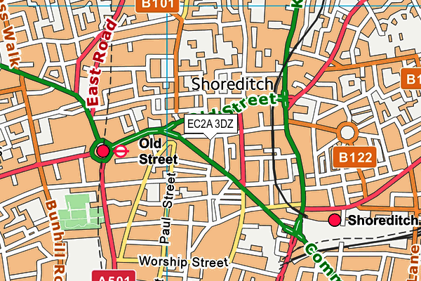 EC2A 3DZ map - OS VectorMap District (Ordnance Survey) EC2A 3DZ map - OS VectorMap District (Ordnance Survey)