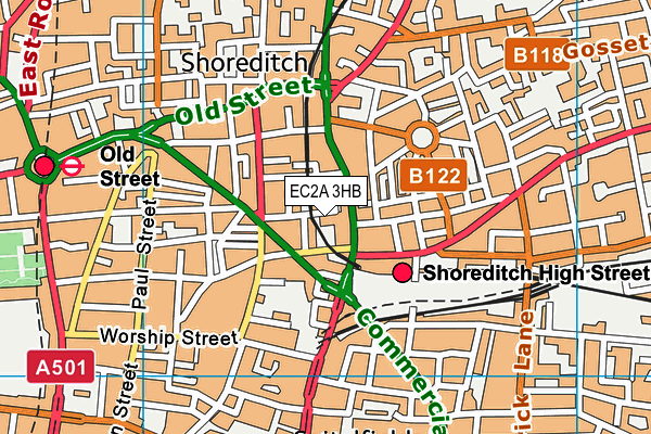 EC2A 3HB map - OS VectorMap District (Ordnance Survey) EC2A 3HB map - OS VectorMap District (Ordnance Survey)
