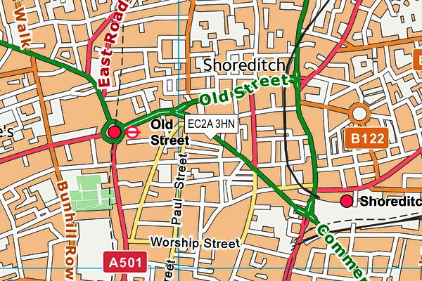EC2A 3HN map - OS VectorMap District (Ordnance Survey) EC2A 3HN map - OS VectorMap District (Ordnance Survey)