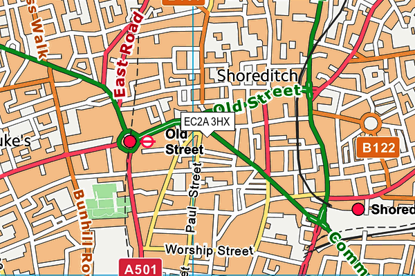 EC2A 3HX map - OS VectorMap District (Ordnance Survey) EC2A 3HX map - OS VectorMap District (Ordnance Survey)