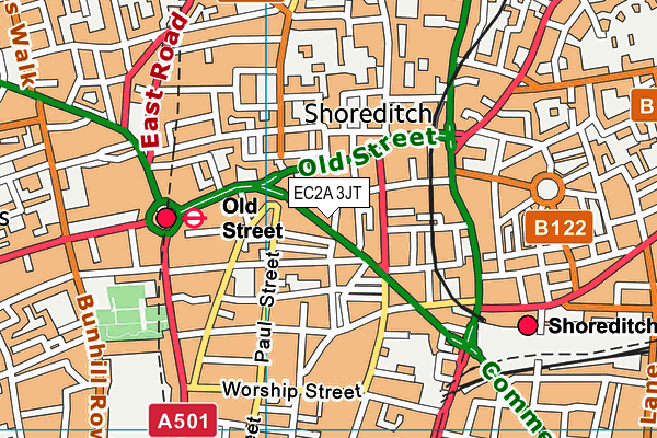EC2A 3JT map - OS VectorMap District (Ordnance Survey) EC2A 3JT map - OS VectorMap District (Ordnance Survey)