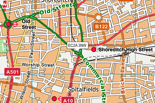 EC2A 3NW map - OS VectorMap District (Ordnance Survey) EC2A 3NW map - OS VectorMap District (Ordnance Survey)