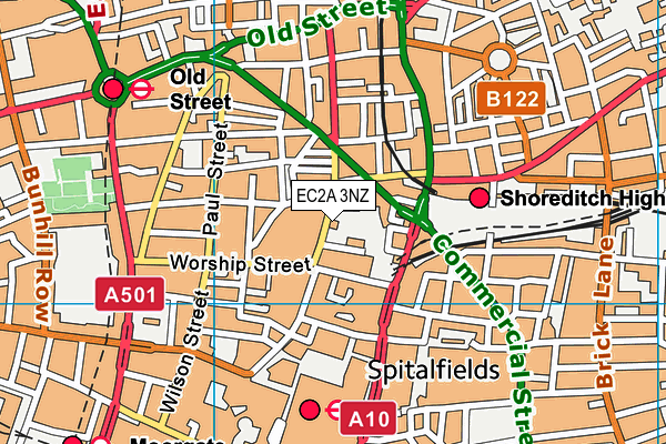 EC2A 3NZ map - OS VectorMap District (Ordnance Survey) EC2A 3NZ map - OS VectorMap District (Ordnance Survey)