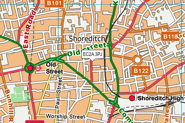 EC2A 3PJ map - OS VectorMap District (Ordnance Survey) EC2A 3PJ map - OS VectorMap District (Ordnance Survey)