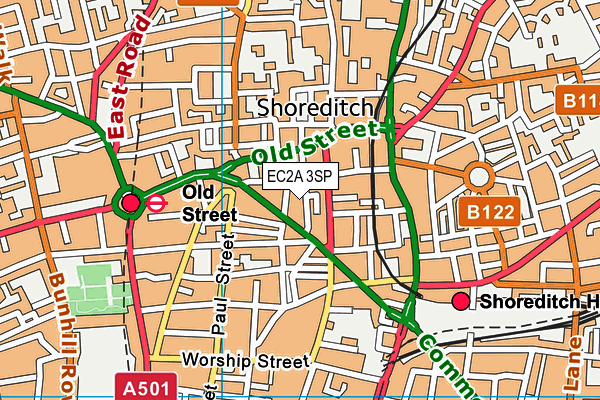 EC2A 3SP map - OS VectorMap District (Ordnance Survey) EC2A 3SP map - OS VectorMap District (Ordnance Survey)