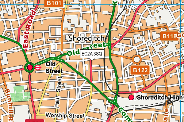EC2A 3SQ map - OS VectorMap District (Ordnance Survey) EC2A 3SQ map - OS VectorMap District (Ordnance Survey)