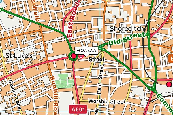 EC2A 4AW map - OS VectorMap District (Ordnance Survey) EC2A 4AW map - OS VectorMap District (Ordnance Survey)