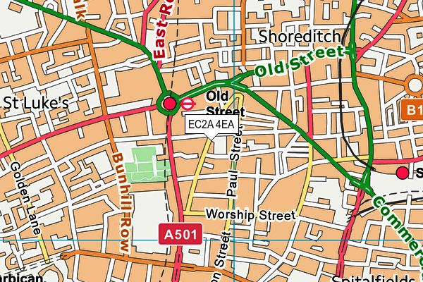 EC2A 4EA map - OS VectorMap District (Ordnance Survey) EC2A 4EA map - OS VectorMap District (Ordnance Survey)