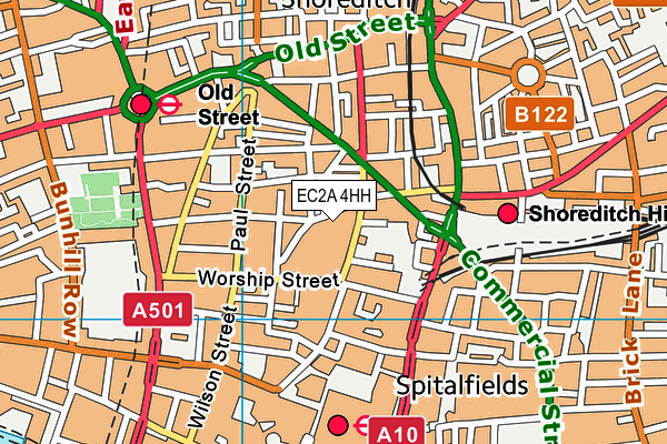 EC2A 4HH map - OS VectorMap District (Ordnance Survey) EC2A 4HH map - OS VectorMap District (Ordnance Survey)