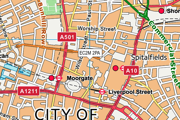 EC2M 2PA map - OS VectorMap District (Ordnance Survey) EC2M 2PA map - OS VectorMap District (Ordnance Survey)