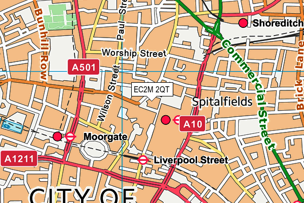 EC2M 2QT map - OS VectorMap District (Ordnance Survey)