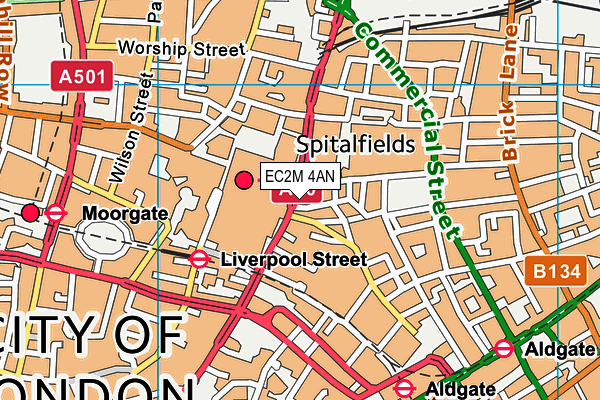 EC2M 4AN map - OS VectorMap District (Ordnance Survey)