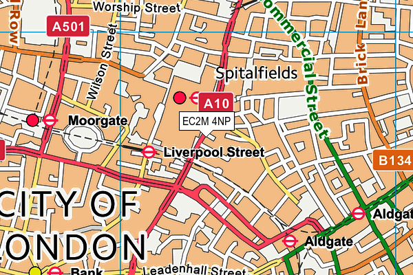EC2M 4NP map - OS VectorMap District (Ordnance Survey)
