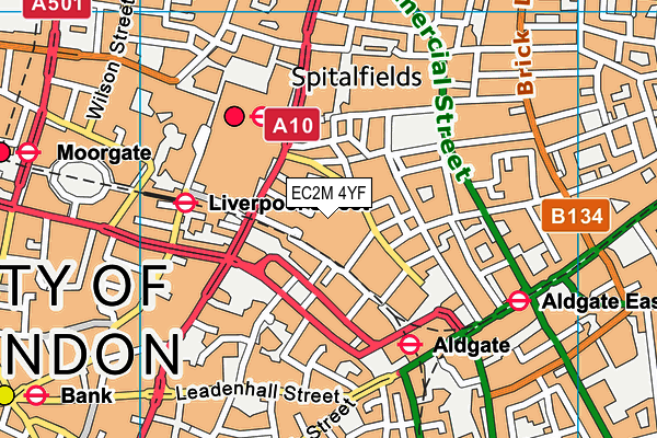 EC2M 4YF map - OS VectorMap District (Ordnance Survey)