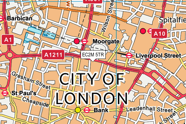 EC2M 5TR map - OS VectorMap District (Ordnance Survey) EC2M 5TR map - OS VectorMap District (Ordnance Survey)