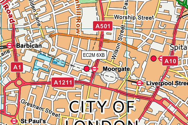 EC2M 6XB map - OS VectorMap District (Ordnance Survey)
