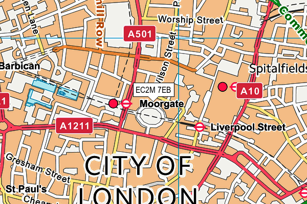 EC2M 7EB map - OS VectorMap District (Ordnance Survey)