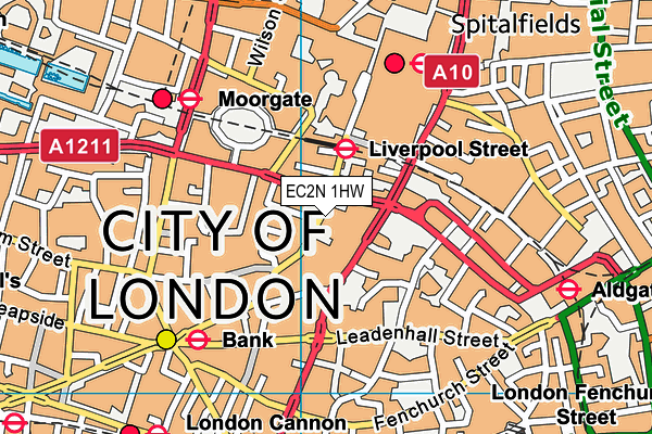 EC2N 1HW map - OS VectorMap District (Ordnance Survey)