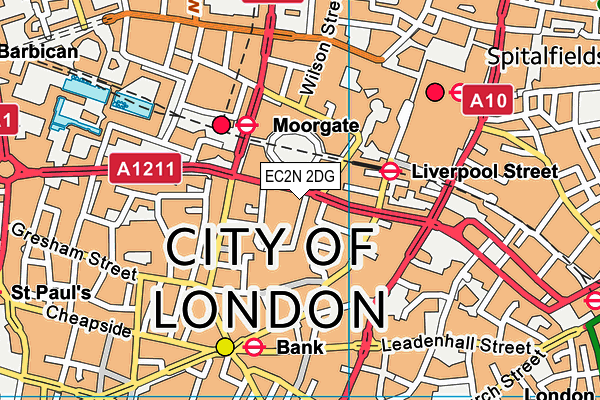 EC2N 2DG map - OS VectorMap District (Ordnance Survey)