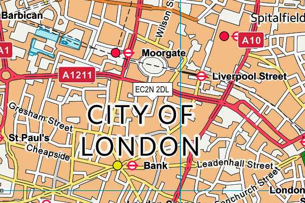EC2N 2DL map - OS VectorMap District (Ordnance Survey) EC2N 2DL map - OS VectorMap District (Ordnance Survey)