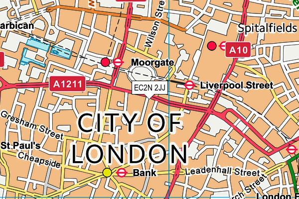 EC2N 2JJ map - OS VectorMap District (Ordnance Survey)