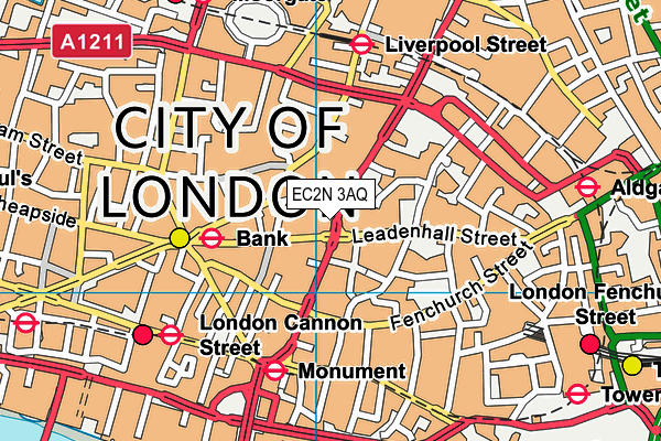 EC2N 3AQ map - OS VectorMap District (Ordnance Survey) EC2N 3AQ map - OS VectorMap District (Ordnance Survey)