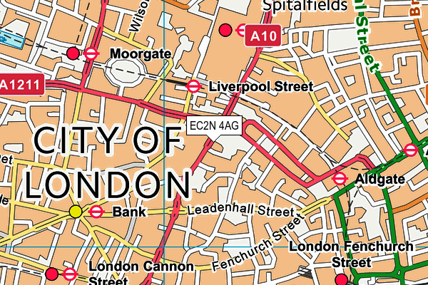 EC2N 4AG map - OS VectorMap District (Ordnance Survey)