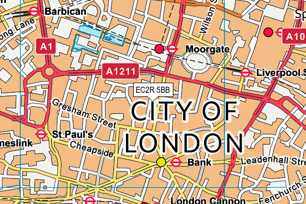 EC2R 5BB map - OS VectorMap District (Ordnance Survey) EC2R 5BB map - OS VectorMap District (Ordnance Survey)