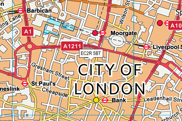 EC2R 5BT map - OS VectorMap District (Ordnance Survey) EC2R 5BT map - OS VectorMap District (Ordnance Survey)