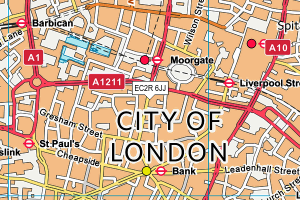 EC2R 6JJ map - OS VectorMap District (Ordnance Survey) EC2R 6JJ map - OS VectorMap District (Ordnance Survey)