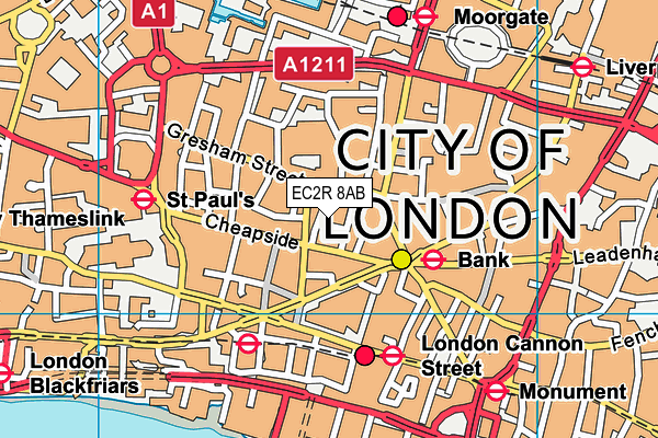 EC2R 8AB map - OS VectorMap District (Ordnance Survey) EC2R 8AB map - OS VectorMap District (Ordnance Survey)