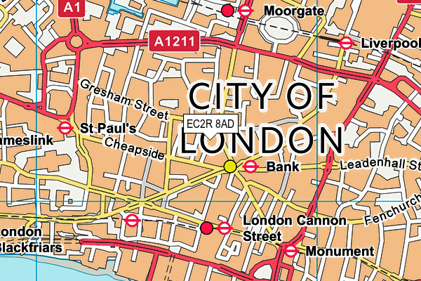 EC2R 8AD map - OS VectorMap District (Ordnance Survey) EC2R 8AD map - OS VectorMap District (Ordnance Survey)