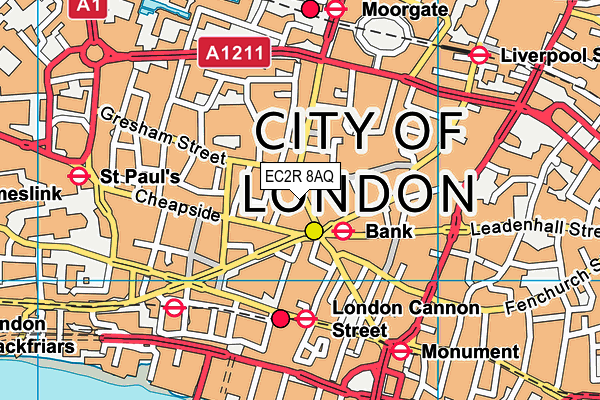 EC2R 8AQ map - OS VectorMap District (Ordnance Survey) EC2R 8AQ map - OS VectorMap District (Ordnance Survey)